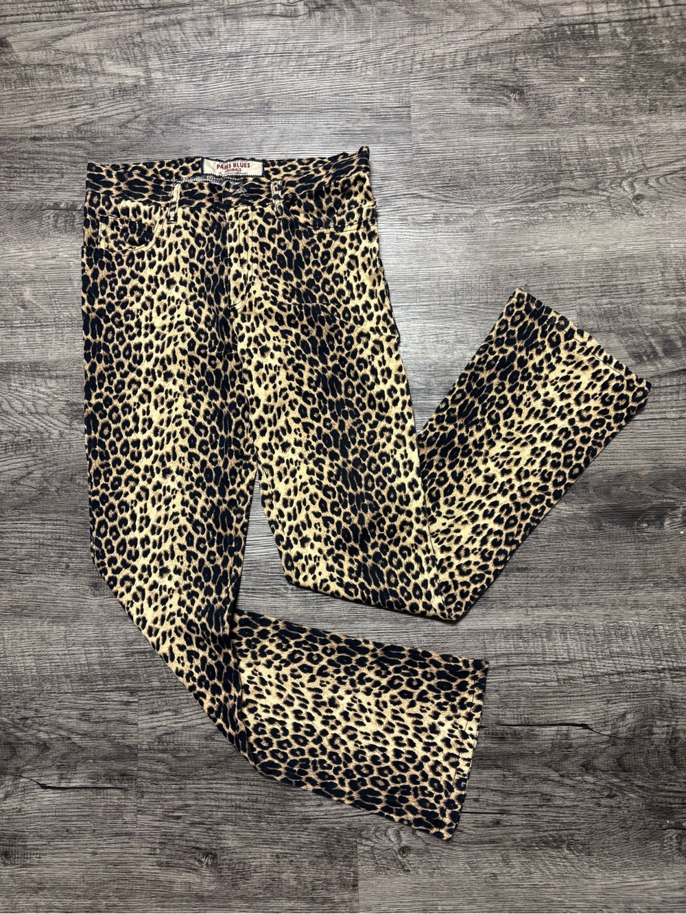 Leopard print boot cut pants